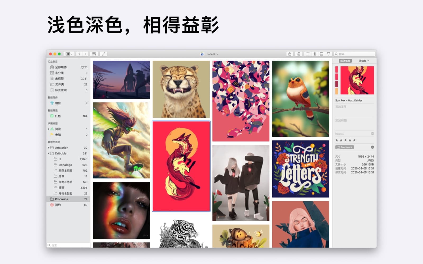 Picsee 官方素材管理界面