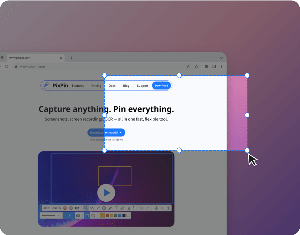 PixPin 官方截图与标注界面展示